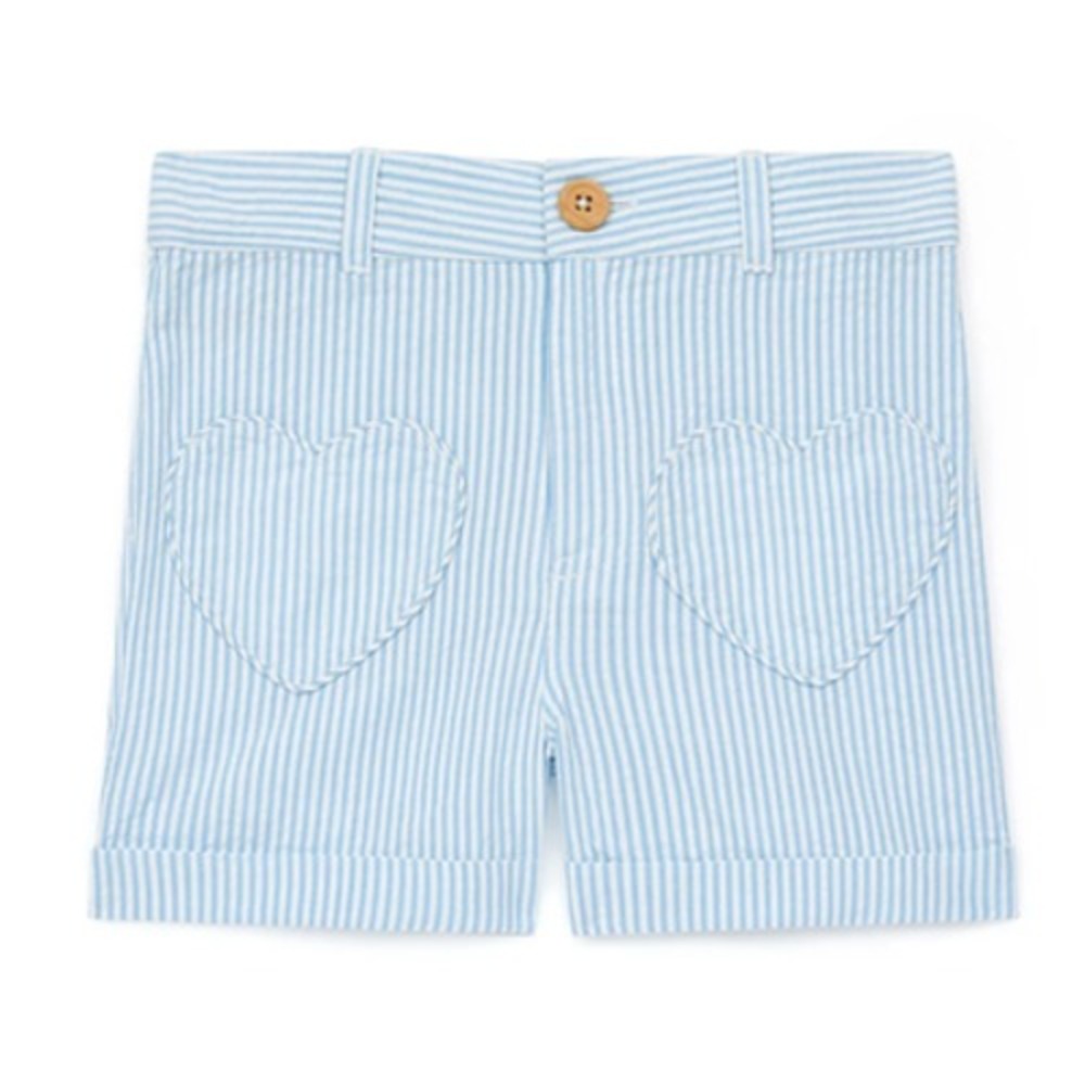 Bonton Kids Farah Striped Heart Pocket Shorts Blue White Size 4